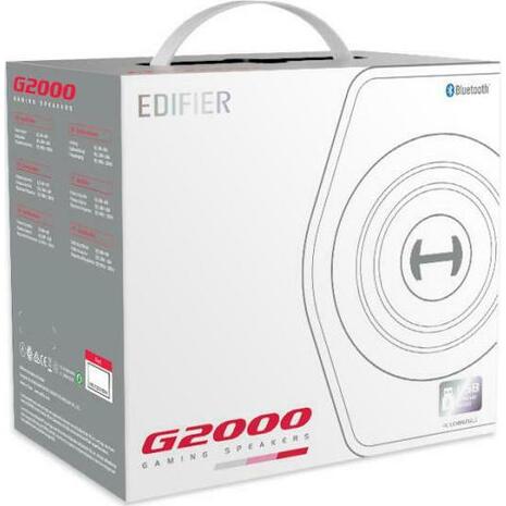 Ασύρματα Ηχεία Υπολογιστή Edifier G2000 RGB 2.0 με RGB Φωτισμό και Bluetooth Ισχύος 32W σε Κόκκινο Χρώμα